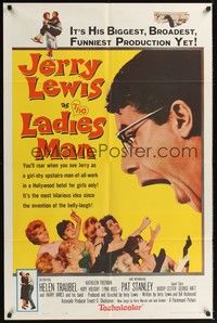 5b489 LADIES' MAN 1sh '61 girl-shy upstairs-man-of-all-work Jerry Lewis screwball comedy!