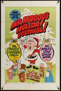 5b582 MR MAGOO'S CHRISTMAS CAROL/LITTLE SNOW WHITE 1sh '70 great cartoon artwork!