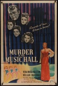 5b587 MURDER IN THE MUSIC HALL 1sh '46 sexy Vera Hruba Ralston, William Marshall!