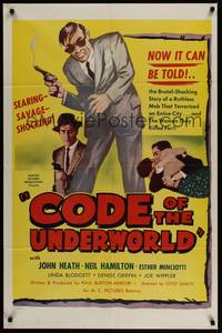 5b588 MURDER IN VILLA CAPRI 1sh '55 directed by Otto Simetti, Code of the Underworld!