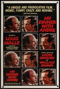 5b594 MY DINNER WITH ANDRE 1sh '81 Wallace Shawn, Andre Gregory, Louis Malle directed!