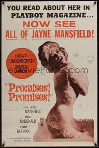 5b678 PROMISES PROMISES 1sh '63 sexy image of Jayne Mansfield wearing only bubbles!