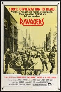 5b687 RAVAGERS 1sh '79 Richard Harris, Ernest Borgnine, it's 1991 and civilization is dead!
