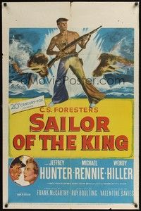 5b712 SAILOR OF THE KING 1sh '53 Roy Boulting, Jeff Hunter & Michael Rennie in the Navy!