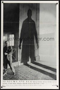 5b730 SHADOWS & FOG int'l 1sh '92 cool photographic image of Woody Allen by Brian Hamill!