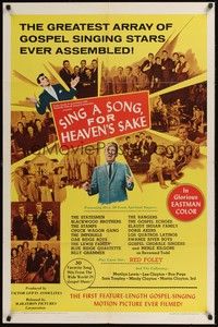 5b744 SING A SONG FOR HEAVEN'S SAKE 1sh '66 greatest array of gospel stars ever!