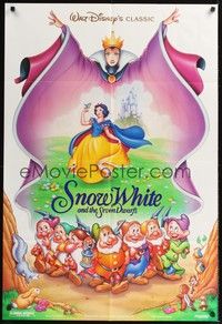 5b753 SNOW WHITE & THE SEVEN DWARFS DS 1sh R93 Walt Disney animated cartoon fantasy classic!