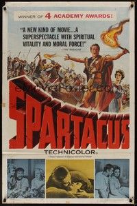 5b759 SPARTACUS 1sh '61 classic Stanley Kubrick & Kirk Douglas epic, cool gladiator artwork!