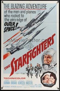 5b770 STARFIGHTERS 1sh '64 cool artwork of the men & planes who rocket to the edge of space!