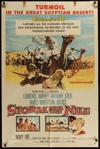 5b775 STORM OVER THE NILE 1sh '56 Laurence Harvey, turmoil in the great Egyptian desert!