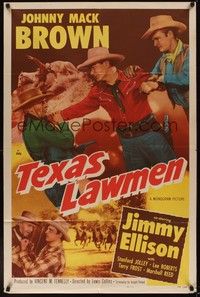 5b817 TEXAS LAWMEN 1sh '51 cool images of cowboys Johnny Mack Brown, Jim Ellison!