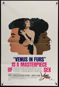 5b907 VENUS IN FURS style B 1sh '70 Jess Franco's masterpiece of supernatural sex, cool art!
