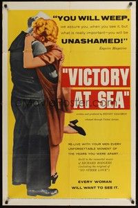 5b913 VICTORY AT SEA 1sh '54 WWII military submarines, every woman will want to see it!