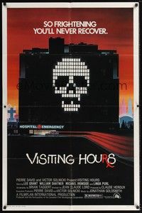 5b918 VISITING HOURS revised 1sh '82 William Shatner, Lee Grant, cool skull in hospital horror art!