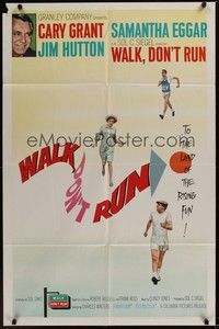 5b924 WALK DON'T RUN 1sh '66 Cary Grant & Samantha Eggar at Tokyo Olympics!