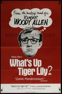5b935 WHAT'S UP TIGER LILY 1sh R78 wacky Woody Allen Japanese spy spoof with dubbed dialog!