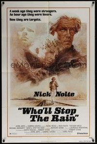 5b946 WHO'LL STOP THE RAIN 1sh '78 artwork of Nick Nolte & Tuesday Weld by Tom Jung!
