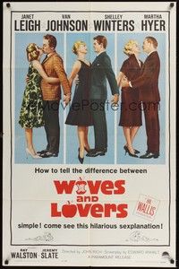 5b963 WIVES & LOVERS 1sh '63 Janet Leigh, Van Johnson, Shelley Winters, Martha Hyer!