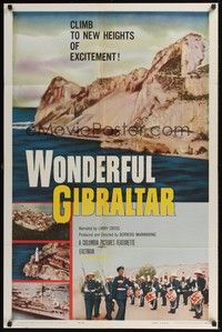 5b966 WONDERFUL GIBRALTAR 1sh '59 travelogue documentary, climb to new heights of excitement!