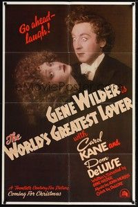 5b974 WORLD'S GREATEST LOVER teaser style A 1sh '77 Gene Wilder, Carol Kane, great image!