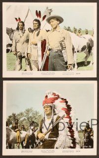 5c242 CHIEF CRAZY HORSE 4 color 8x10 stills '55 Native American Indian Victor Mature!
