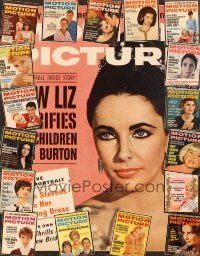 5d035 LOT OF 18 MOTION PICTURE MAGAZINES lot '63-'65 Liz, Jackie Kennedy, Julie Andrews + more!