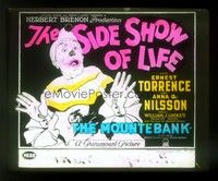 5d171 SIDE SHOW OF LIFE glass slide '24 Ernest Torrence is a clown whose real life is really sad!