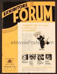 5d059 EXHIBITORS FORUM exhibitor magazine February 18, 1932 MGM's Leo pats himself on the back!