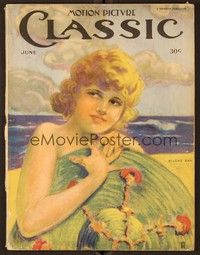 5d078 MOTION PICTURE CLASSIC magazine June 1921 art of Allene Ray at the beach by Hopfmuller!