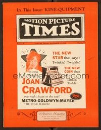 5d046 MOTION PICTURE TIMES exhibitor magazine December 14, 1929 talking Joan Crawford in Untamed!