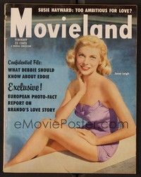 5d122 MOVIELAND magazine February 1955 sexy Janet Leigh by pool from Jet Pilot by Joe Shere!
