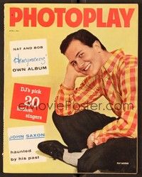 5d111 PHOTOPLAY magazine April 1958 portrait of Pat Boone from Mardi Gras by Litwin!