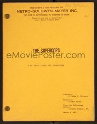 5d286 SUPER COPS script March 5, 1973, screenplay by Lorenzo Semple, Jr.