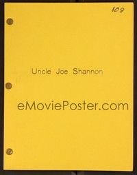 5d295 UNCLE JOE SHANNON script May 13, 1978, screenplay written by Burt Young!