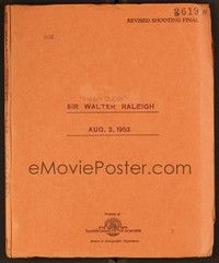 5d297 VIRGIN QUEEN revised final draft script August 3, 1953, screenplay by Harry Brown