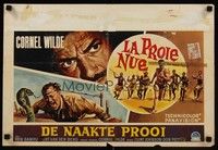 5e690 NAKED PREY Belgian '68 art of Cornel Wilde stripped and weaponless in Africa!