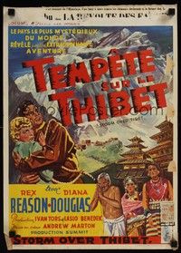 5e728 STORM OVER TIBET Belgian '52 Rex Reason, Diana Douglas, see the roof of the world cave in!