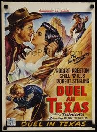 5e729 SUNDOWNERS Belgian '50 Jiel western artwork, Robert Preston!