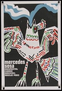 5e556 MERCEDES SOSA Cuban '75 Rogelio Paris, cool Bachs artwork of bird!