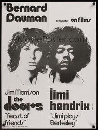 5e392 FEAST OF FRIENDS/JIMI PLAYS BERKELEY French 23x32 '70 Hendrix & Jim Morrison of The Doors!