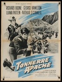5e436 THUNDER OF DRUMS French 23x32 '63 Richard Boone & George Hamilton!