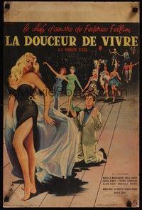 5e456 LA DOLCE VITA French 15x21 '60 Federico Fellini, Marcello Mastroianni, sexy Anita Ekberg!