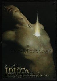 5e108 IDIOTA Polish 27x38 '02 Wieslaw Walkuski artwork of man with pierced chest!