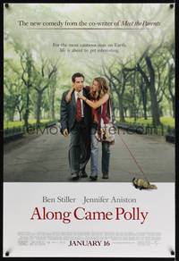 5f032 ALONG CAME POLLY advance DS 1sh '04 Ben Stiller & Jennifer Aniston walking in the park!