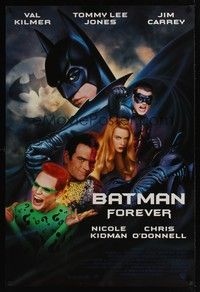 5f071 BATMAN FOREVER DS 1sh '95 Val Kilmer, Nicole Kidman, Tommy Lee Jones, Jim Carrey!