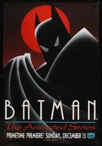 5f076 BATMAN: THE ANIMATED SERIES TV advance 1sh '92 DC Comics, cool artwork of the caped crusader!