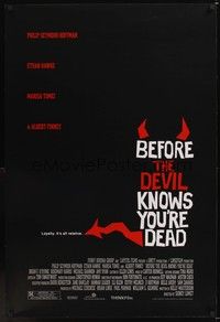 5f091 BEFORE THE DEVIL KNOWS YOU'RE DEAD DS 1sh '07 Sidney Lumet,, cool title art!