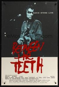 5f096 BETWEEN THE TEETH 1sh '94 cool image of David Byrne playing guitar live!
