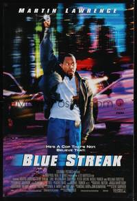 5f107 BLUE STREAK int'l DS 1sh '99 great image of Martin Lawrence with Los Angeles in background!
