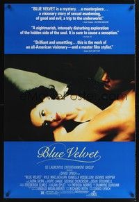 5f108 BLUE VELVET 1sh '86 directed by David Lynch, sexy Isabella Rossellini, Kyle McLachlan!